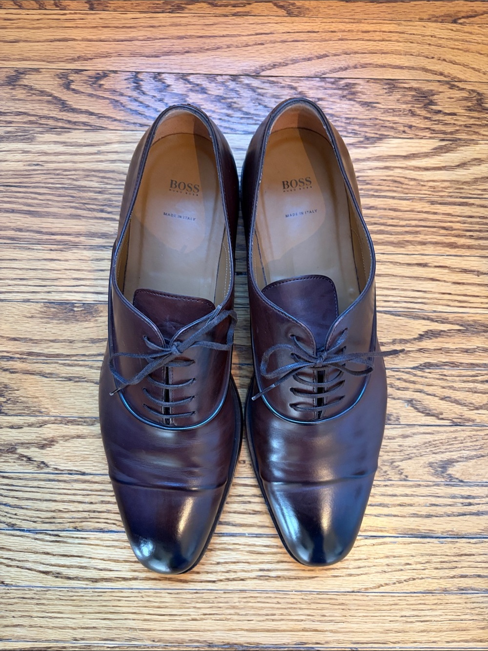 Hugo Boss Brown Leather Dress Shoes Size 10 Excellent Condition Worn 3 times - Picture 10 of 10
